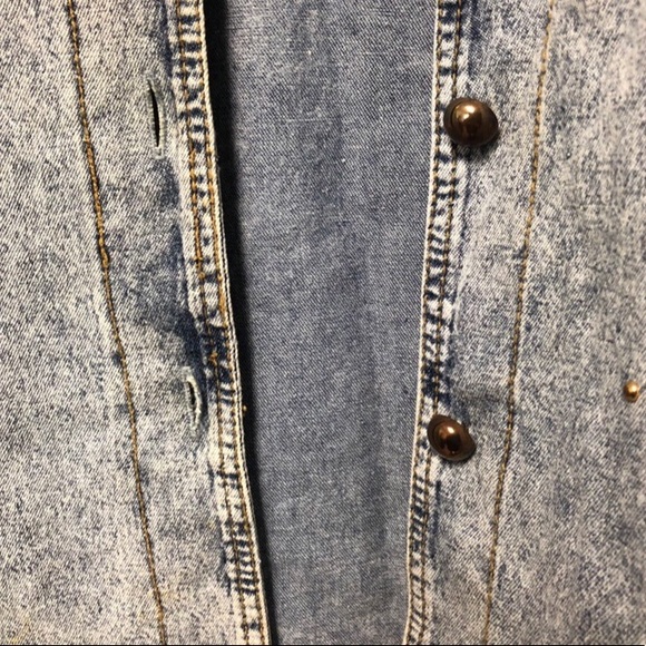 Vintage Acid Wash Denim Studded Jacket & Pants Set - Picture 6 of 8